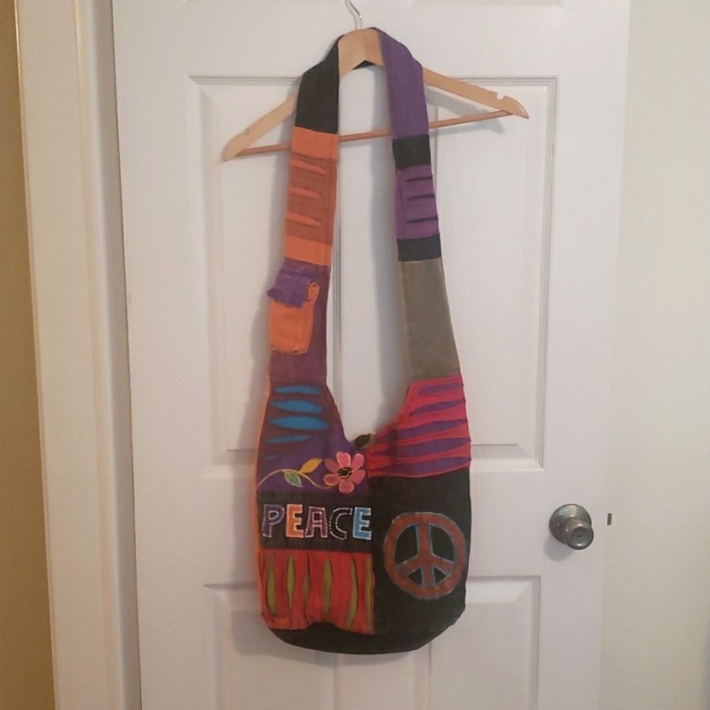 Boho Crossbody Peace Bag NWOT